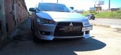 2 899 р. Клыки Evo на передний бампер автомобиля Mitsubishi Lancer 10 CY седан рестайлинг (2011-2017) (Неокрашенные)  с доставкой в г. Кемерово. Увеличить фотографию 6