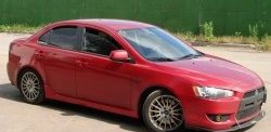 4 189 р. Пороги накладки Evo  Mitsubishi Lancer  10 CY (2007-2017) седан дорестайлинг, хэтчбэк дорестайлинг, седан рестайлинг, хэтчбек 5 дв рестайлинг (Неокрашенные)  с доставкой в г. Кемерово. Увеличить фотографию 4