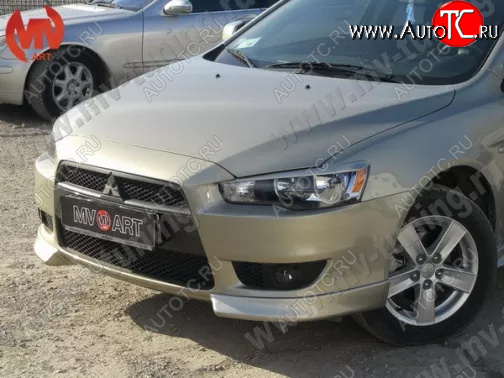4 199 р. Клыки переднего бампера (комплектация 2.0 INTENSE) MV-Tuning Mitsubishi Lancer 10 CY седан дорестайлинг (2007-2010) (Неокрашенные)  с доставкой в г. Кемерово