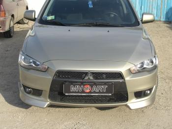 4 199 р. Клыки переднего бампера (комплектация 2.0 INTENSE) MV-Tuning Mitsubishi Lancer 10 CY седан дорестайлинг (2007-2010) (Неокрашенные)  с доставкой в г. Кемерово. Увеличить фотографию 2