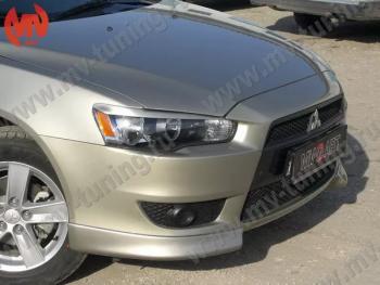 4 199 р. Клыки переднего бампера (комплектация 2.0 INTENSE) MV-Tuning Mitsubishi Lancer 10 CY седан дорестайлинг (2007-2010) (Неокрашенные)  с доставкой в г. Кемерово. Увеличить фотографию 3