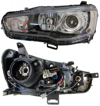 Левая фара SAT (под ксенон) Mitsubishi Lancer 10 CY седан дорестайлинг (2007-2010)