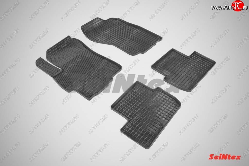 3 299 р. Износостойкие коврики в салон с рисунком Сетка SeiNtex Premium 4 шт. (резина)  Mitsubishi Lancer  10 CY (2007-2017) седан дорестайлинг, хэтчбэк дорестайлинг, седан рестайлинг, хэтчбек 5 дв рестайлинг  с доставкой в г. Кемерово