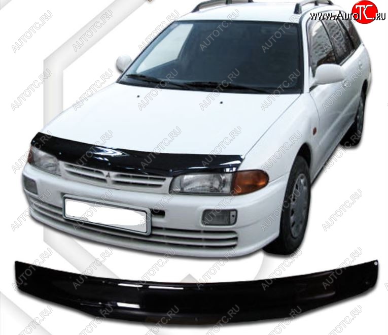 1 999 р. Дефлектор капота CA-Plastic Mitsubishi Libero  дорестайлинг (1992-1995) (Classic черный, Без надписи)  с доставкой в г. Кемерово