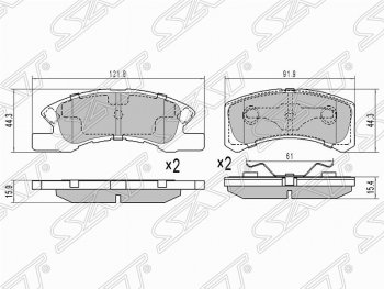 Колодки тормозные (передние) 3D SAT Mitsubishi Mirage  CJ,CK,CL,CM (1995-2001) хэтчбэк 3 дв.