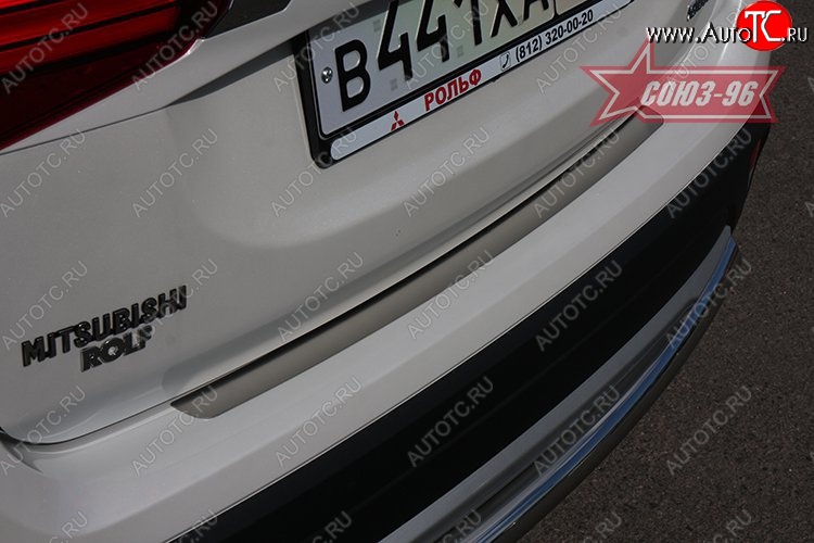 1 484 р. Накладка защитная на задний бампер Souz-96 Mitsubishi Outlander GF 2-ой рестайлинг (2015-2018)  с доставкой в г. Кемерово