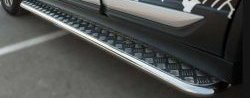 Порожки для ног (Ø42) SLITKOFF Mitsubishi Outlander  GF (2015-2018) 2-ой рестайлинг (лист - алюминий, профиль - сталь)