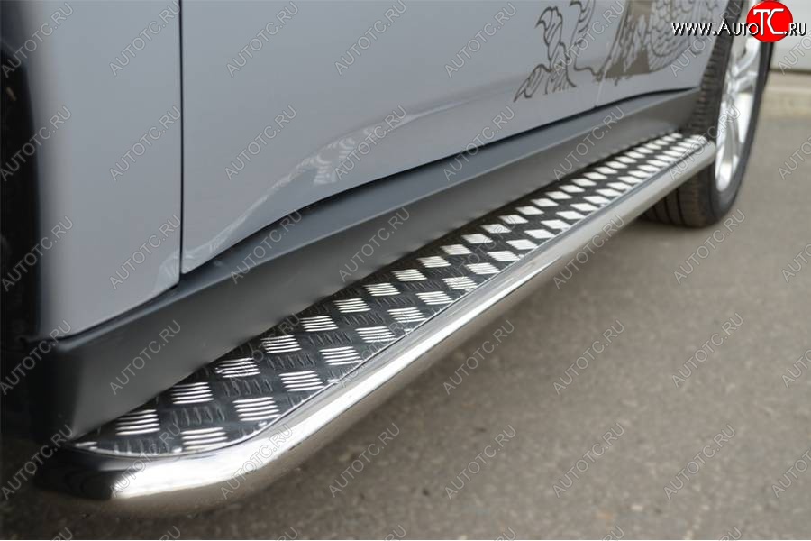 22 999 р. Широкая защита порогов с трубой диаметром 42 мм SLITKOFF v2 Mitsubishi Outlander GF 2-ой рестайлинг (2015-2018)  с доставкой в г. Кемерово