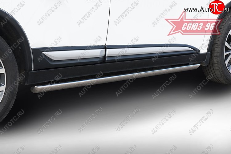 15 434 р. Защита порогов из овальной трубы Souz-96 (d75х42) Mitsubishi Outlander GF 2-ой рестайлинг (2015-2018)  с доставкой в г. Кемерово