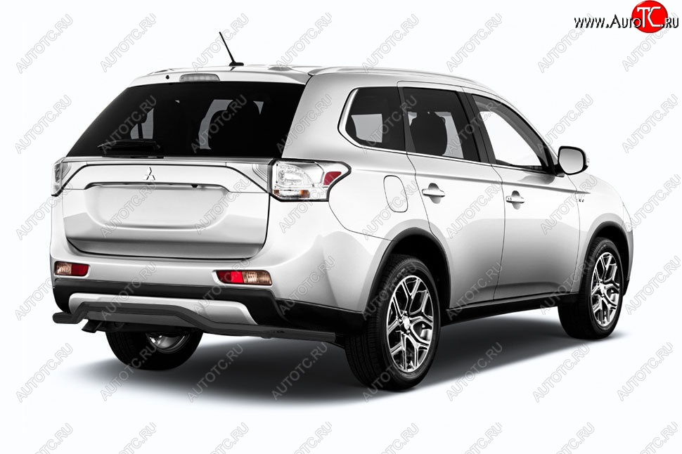 9 399 р. Защита заднего бампера Slitkoff (волна длинная, d57) Mitsubishi Outlander GF 2-ой рестайлинг (2015-2018) (Сталь с полимерным покрытием. Цвет: чёрный)  с доставкой в г. Кемерово