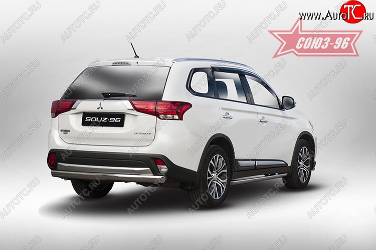 13 904 р. Защита заднего бампера Souz-96 (овал 75х42) Mitsubishi Outlander GF 2-ой рестайлинг (2015-2018)  с доставкой в г. Кемерово