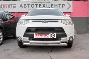 12 849 р. Защита переднего бампера Mitsubishi Outlander 2014+ Mitsubishi Outlander GF 2-ой рестайлинг (2015-2018)  с доставкой в г. Кемерово. Увеличить фотографию 2