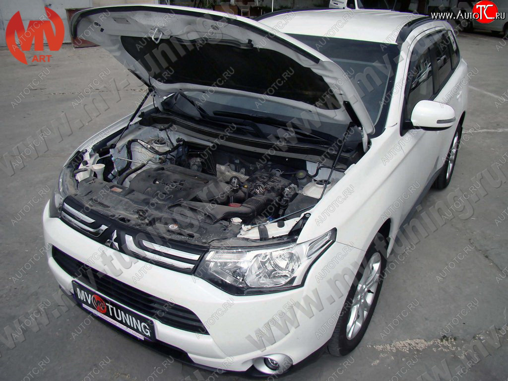 4 099 р. Упор капота MV-Tuning (двойной) Mitsubishi Outlander GF 3-ий рестайлинг (2018-2022)  с доставкой в г. Кемерово