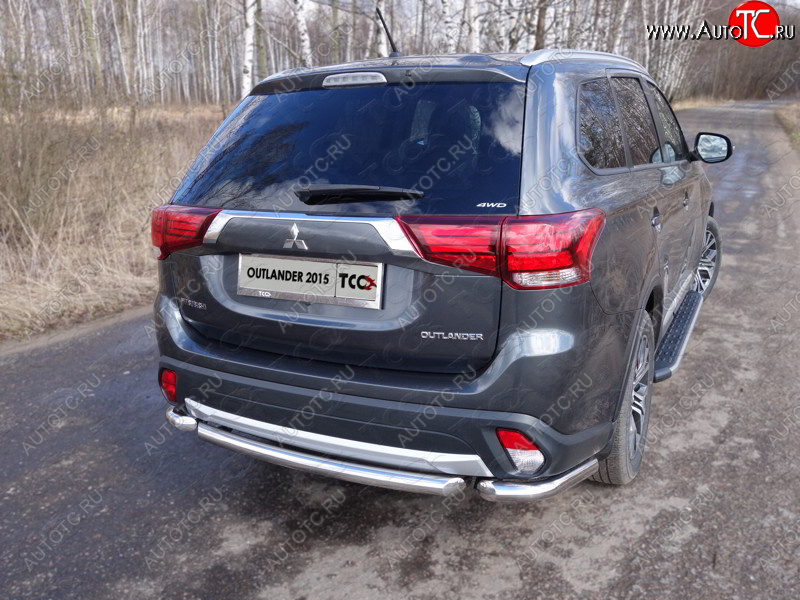 15 999 р. Защита заднего бампера (короткая) ТСС (нержавейка d 60,3 мм)  Mitsubishi Outlander  GF (2014-2018) 1-ый рестайлинг, 2-ой рестайлинг  с доставкой в г. Кемерово