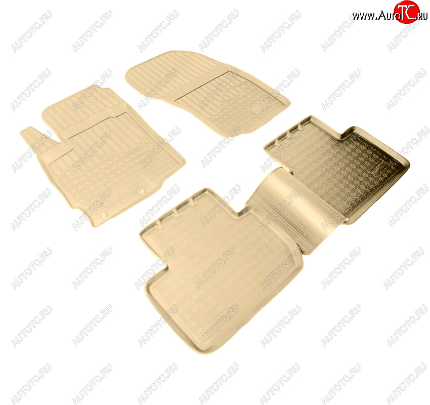 2 859 р. Коврики салона Norplast Unidec  Mitsubishi Outlander  GF (2012-2022) дорестайлинг, 1-ый рестайлинг, 2-ой рестайлинг, 3-ий рестайлинг (Цвет: бежевый)  с доставкой в г. Кемерово