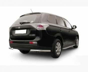 Защита заднего бампера Slitkoff (Ø 57 мм) Mitsubishi Outlander  GF (2014-2016) 1-ый рестайлинг (Нержавеющая сталь)