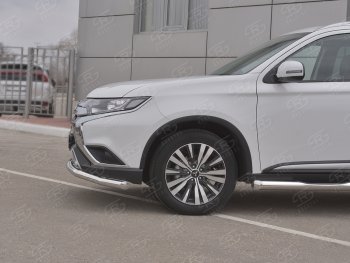 14 999 р. Защита переднего бампера (Ø 63 мм, нержавейка) SLITKOFF Mitsubishi Outlander GF 3-ий рестайлинг (2018-2022)  с доставкой в г. Кемерово. Увеличить фотографию 4