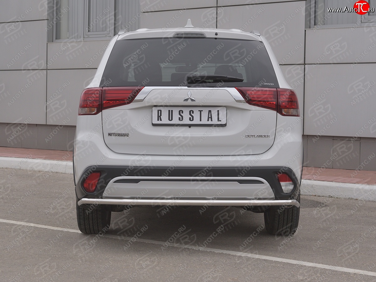 14 599 р. Защита заднего бампера (Ø42 мм, нержавейка) SLITKOFF Mitsubishi Outlander GF 3-ий рестайлинг (2018-2022)  с доставкой в г. Кемерово