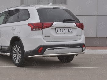 14 599 р. Защита заднего бампера (Ø42 мм, нержавейка) SLITKOFF Mitsubishi Outlander GF 3-ий рестайлинг (2018-2022)  с доставкой в г. Кемерово. Увеличить фотографию 2