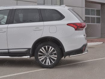 14 599 р. Защита заднего бампера (Ø42 мм, нержавейка) SLITKOFF Mitsubishi Outlander GF 3-ий рестайлинг (2018-2022)  с доставкой в г. Кемерово. Увеличить фотографию 3