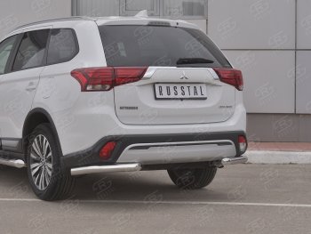 12 499 р. Защита заднего бампера (Ø63 мм уголки, нержавейка) SLITKOFF  Mitsubishi Outlander  GF (2018-2022) 3-ий рестайлинг  с доставкой в г. Кемерово. Увеличить фотографию 3