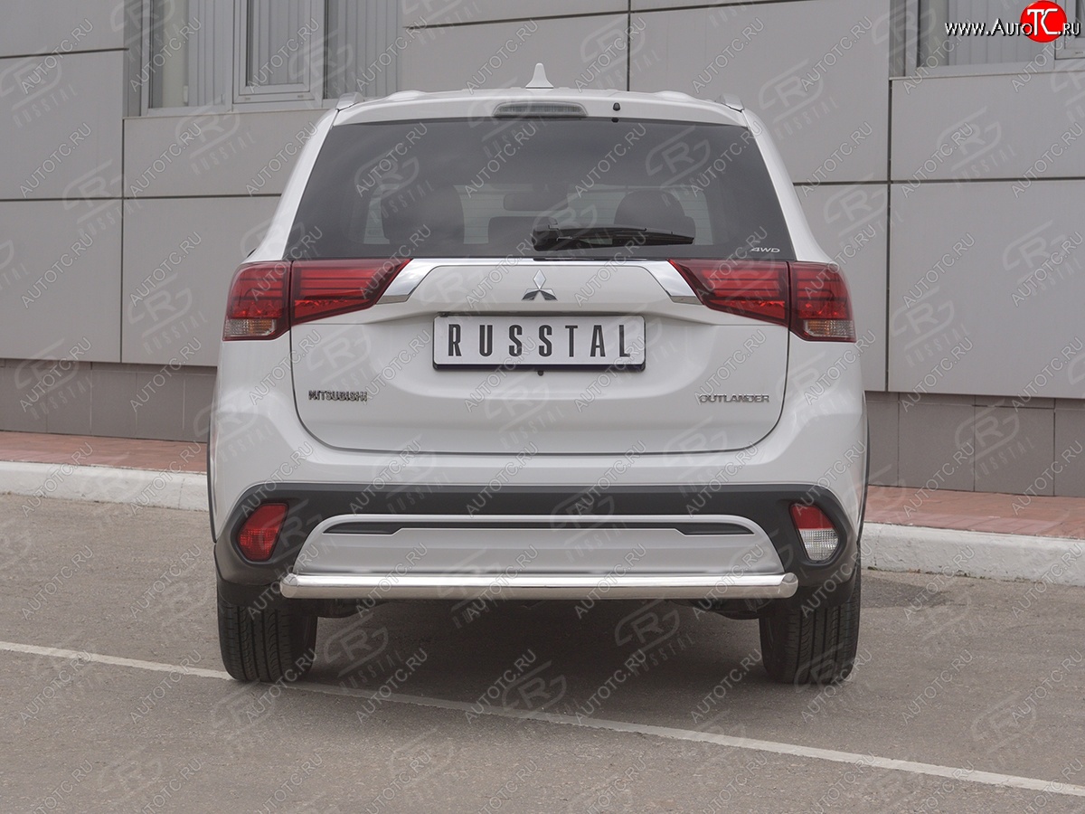 14 999 р. Защита заднего бампера (Ø63 мм, нержавейка) SLITKOFF  Mitsubishi Outlander  GF (2018-2022) 3-ий рестайлинг  с доставкой в г. Кемерово