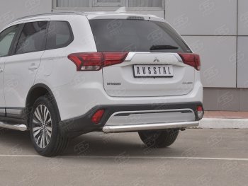 14 999 р. Защита заднего бампера (Ø63 мм, нержавейка) SLITKOFF  Mitsubishi Outlander  GF (2018-2022) 3-ий рестайлинг  с доставкой в г. Кемерово. Увеличить фотографию 2