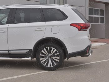 12 749 р. Защита заднего бампера (Ø75x42 мм, нержавейка) Russtal Mitsubishi Outlander GF 3-ий рестайлинг (2018-2022)  с доставкой в г. Кемерово. Увеличить фотографию 3