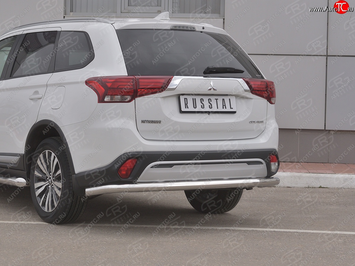 16 799 р. Защита заднего бампера (Ø63 мм, нержавейка) RUSSTAL  Mitsubishi Outlander  GF (2018-2022) 3-ий рестайлинг  с доставкой в г. Кемерово