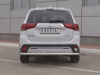 16 799 р. Защита заднего бампера (Ø63 мм, нержавейка) RUSSTAL  Mitsubishi Outlander  GF (2018-2022) 3-ий рестайлинг  с доставкой в г. Кемерово. Увеличить фотографию 2