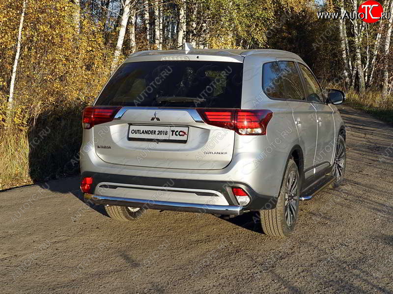 23 899 р. Защита заднего бампера (овальная) ТСС (нержавейка d75х42 мм)  Mitsubishi Outlander  GF (2018-2022) 3-ий рестайлинг  с доставкой в г. Кемерово