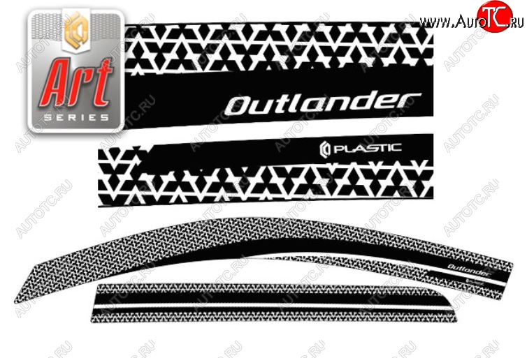 2 399 р. Дефлектора окон CA-Plastic  Mitsubishi Outlander  XL (2005-2009) (CW)  дорестайлинг (Серия Art графит, Без хром.молдинга)  с доставкой в г. Кемерово