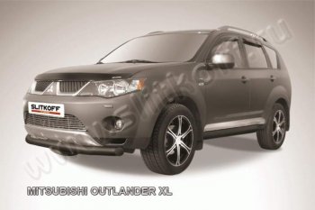 8 199 р. защита переднего бампера Slitkoff  Mitsubishi Outlander  XL (2005-2009) (CW)  дорестайлинг (Цвет: серебристый)  с доставкой в г. Кемерово. Увеличить фотографию 1