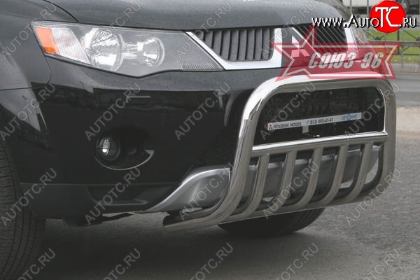 16 064 р. Защита переднего бампера с нижней защитой Souz-96 (d60)  Mitsubishi Outlander  XL (2005-2009) (CW)  дорестайлинг  с доставкой в г. Кемерово