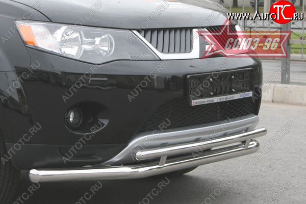 15 659 р. Защита переднего бампера двойная Souz-96 (d460/42) Mitsubishi Outlander XL (CW)  дорестайлинг (2005-2009)  с доставкой в г. Кемерово