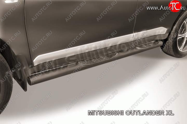 12 399 р. Защита порогов Slitkoff Mitsubishi Outlander XL (CW)  дорестайлинг (2005-2009) (Цвет: серебристый)  с доставкой в г. Кемерово