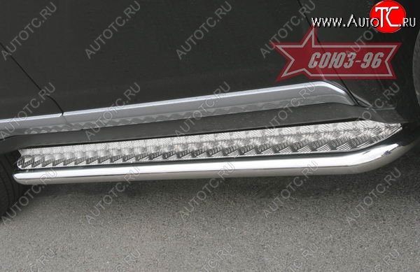 14 399 р. Защита порогов с листом Souz-96 (d60). Mitsubishi Outlander XL (CW)  дорестайлинг (2005-2009)  с доставкой в г. Кемерово