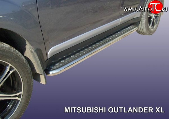 16 999 р. Широкая защита порогов Slitkoff  Mitsubishi Outlander  XL (2005-2009) (CW)  дорестайлинг  с доставкой в г. Кемерово