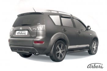 Защита заднего бампера Arbori (короткая, черная, 1 труба d57 mm). Mitsubishi Outlander  XL (2005-2009) (CW)  дорестайлинг
