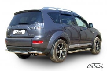 Защита заднего бампера Arbori (короткая, нержавейка, 1 труба d57 mm). Mitsubishi Outlander  XL (2005-2009) (CW)  дорестайлинг