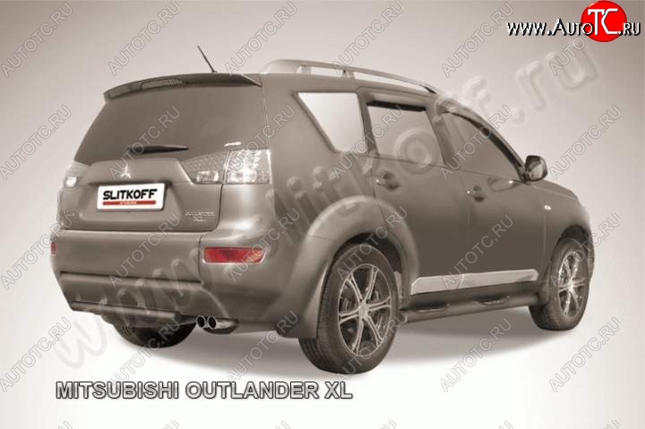 6 399 р. Защита задняя Slitkoff  Mitsubishi Outlander  XL (2005-2009) (CW)  дорестайлинг (Цвет: серебристый)  с доставкой в г. Кемерово
