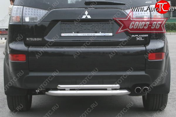11 879 р. Двойная защита заднего бампера Souz-96 (d60/42)  Mitsubishi Outlander  XL (2005-2009) (CW)  дорестайлинг  с доставкой в г. Кемерово