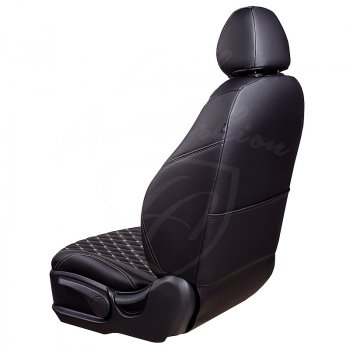 19 649 р. Чехлы для сидений Lord Autofashion Байрон (экокожа)  Mitsubishi Outlander  XL (2005-2013) (CW)  дорестайлинг, (CW)  рестайлинг (Черный, вставка черная, строчка бежевая)  с доставкой в г. Кемерово. Увеличить фотографию 4