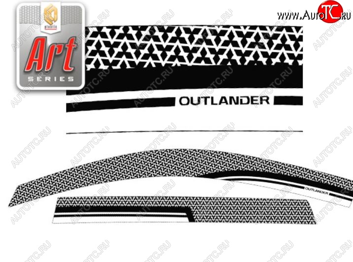 2 399 р. Дефлектора окон CA-Plastic  Mitsubishi Outlander  GF (2012-2014) дорестайлинг (Серия Art графит, Без хром.молдинга)  с доставкой в г. Кемерово