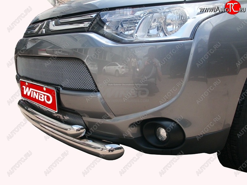 10 349 р. Защита переднего бампера WINBO (Ø76 и 63 мм, нержавейка) Mitsubishi Outlander ( XL, GF) (2010-2014) (CW) рестайлинг, дорестайлинг с доставкой в г. Кемерово Увеличить фотографию 1 10 349 р. Защита переднего бампера WINBO (Ø76 и 63 мм, нержавейка) Mitsubishi Outlander ( XL, GF) (2010-2014) (CW) рестайлинг, дорестайлинг с доставкой в г. Кемерово