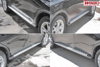 Подножки боковые WINBO OE Style Mitsubishi Outlander  GF (2012-2018) дорестайлинг, 2-ой рестайлинг (Песчаное покрытие (зернистая поверхность))