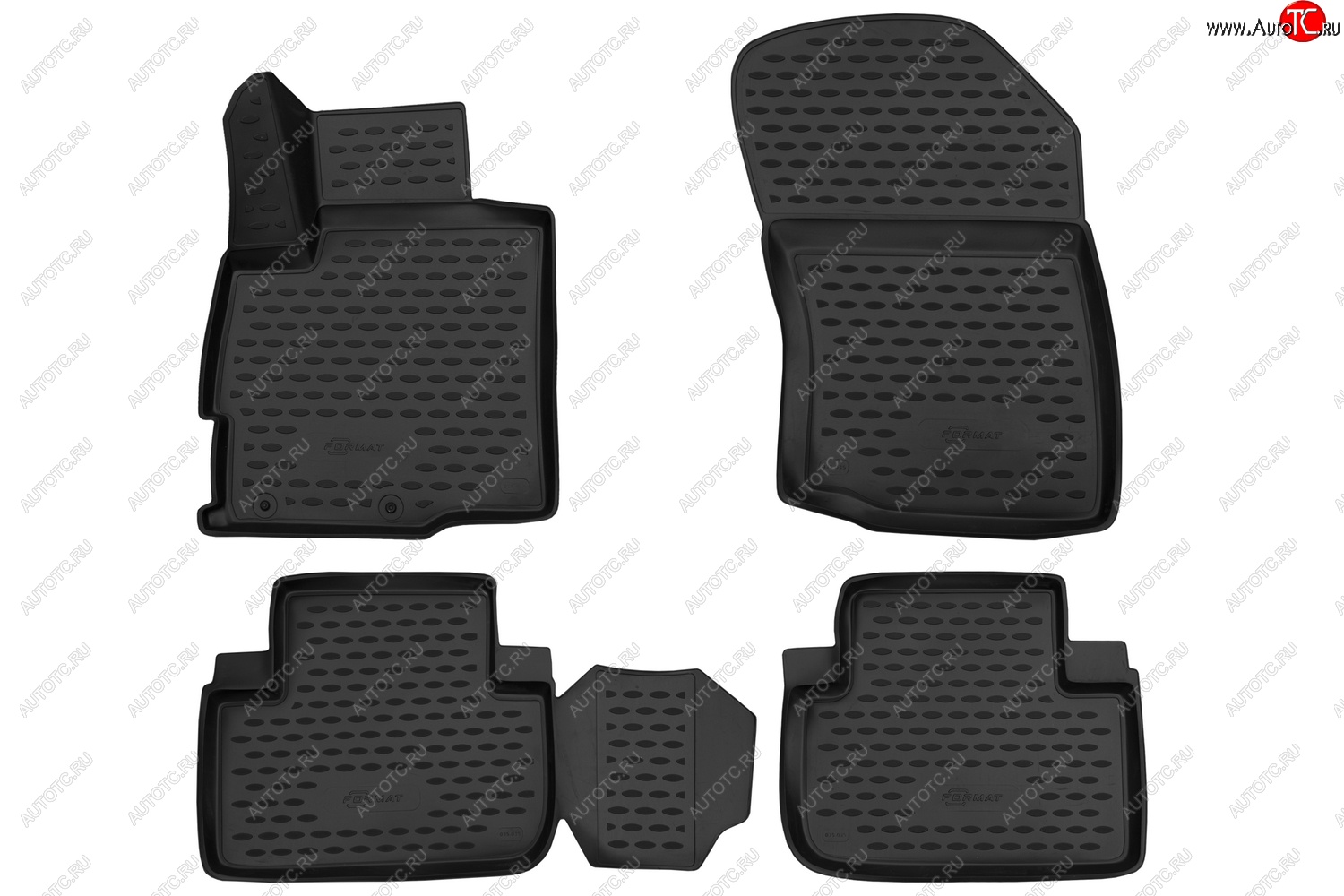 5 399 р. Комплект 3D ковриков в салон с повышенной износостойкостью (2WD) Format Mitsubishi Outlander GF 2-ой рестайлинг (2015-2018)  с доставкой в г. Кемерово