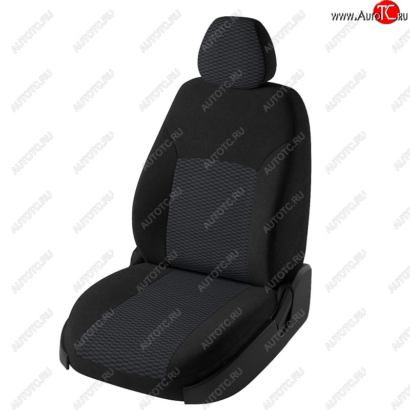 6 699 р. Чехлы для сидений Дублин (жаккард) Mitsubishi Outlander GF 2-ой рестайлинг (2015-2018) (Черный, вставка Прямоугольник чёрный)  с доставкой в г. Кемерово
