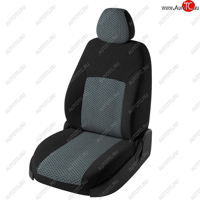 6 699 р. Чехлы для сидений Дублин (жаккард) Mitsubishi Outlander GF 2-ой рестайлинг (2015-2018) (Черный, вставка Сеул серый)  с доставкой в г. Кемерово