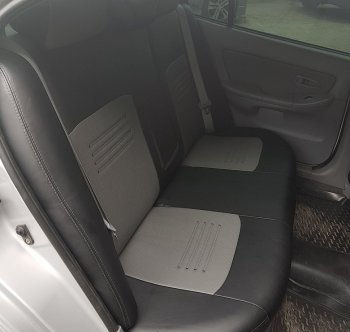 9 449 р. Чехлы для сидений Lord Autofashion Турин (экокожа) Mitsubishi Outlander GF 2-ой рестайлинг (2015-2018) (Чёрный, вставка серая)  с доставкой в г. Кемерово. Увеличить фотографию 3